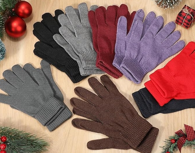 Adult Stretch Knit Winter Gloves - Assorted Colors